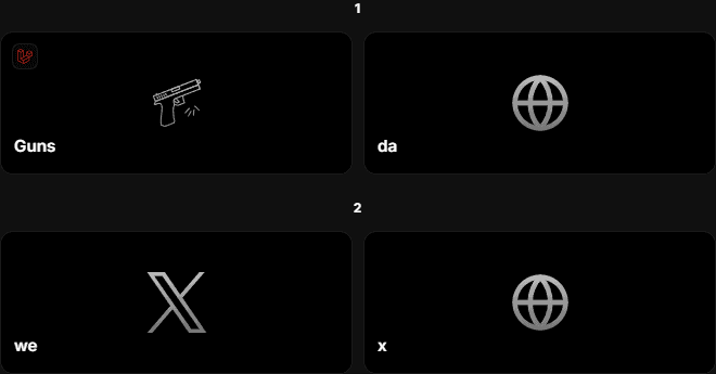 Two section headings above their groups of link buttons on a profile