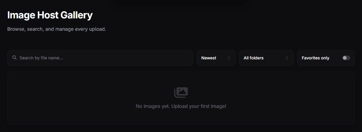 The image host Gallery view