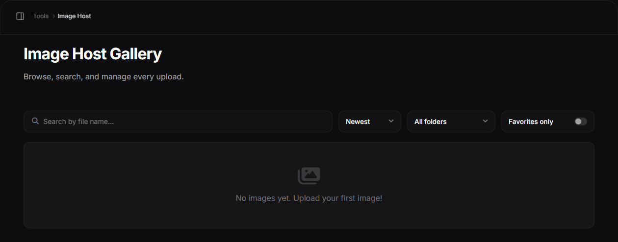 The image host Gallery view
